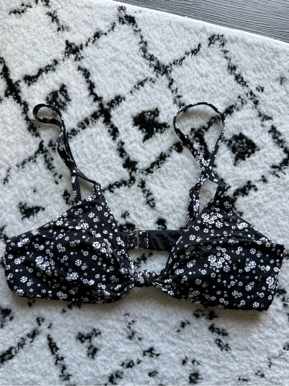 Dippin' Daisy's Black & White Floral Bikini Top